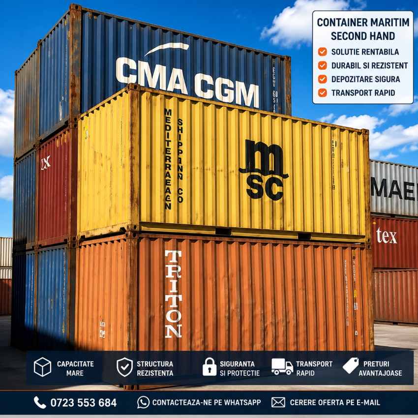 Container maritim 6 metri second hand la vanzare Container maritim 6 metri second hand la vanzare