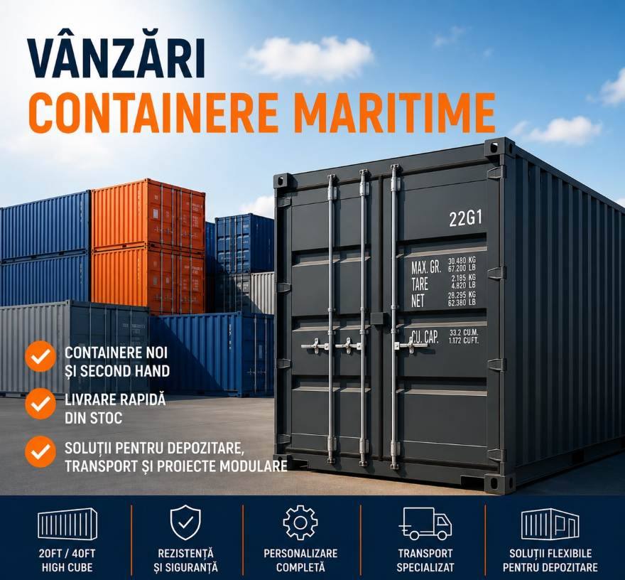 Containere maritime noi si second hand cu livrare in toata Romania