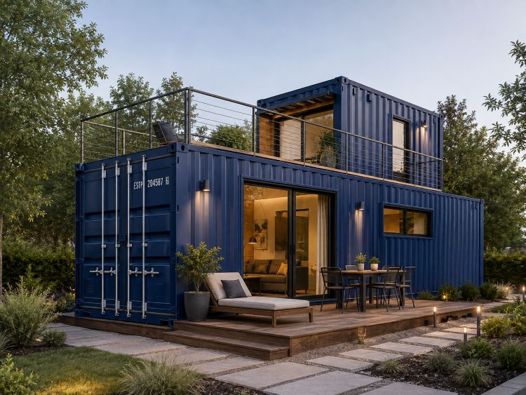 Casa moderna realizata din containere maritime