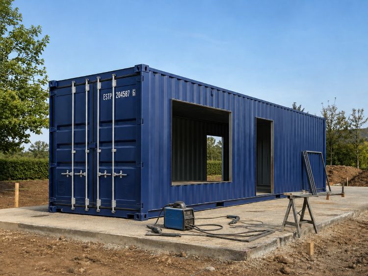 Decupare usi si ferestre intr-un container maritim